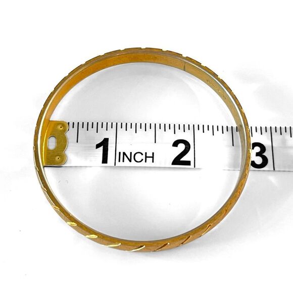 Vintage Monet Diamond Cut Gold Bangle Bracelet - Picture 4 of 4